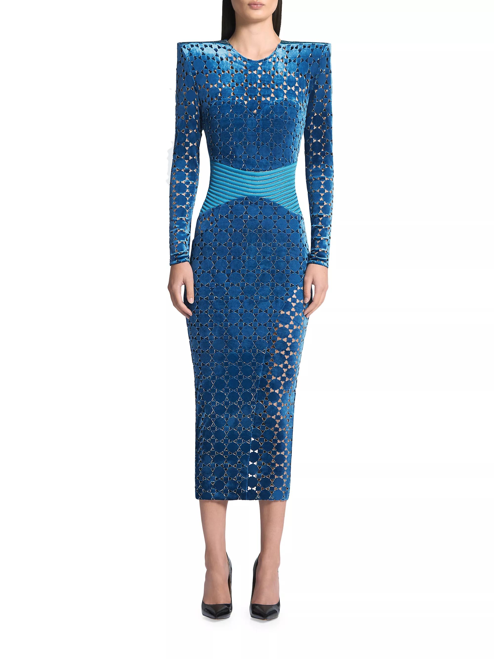 Salvation Laser-Cut Velvet Midi-Dress | Saks Fifth Avenue