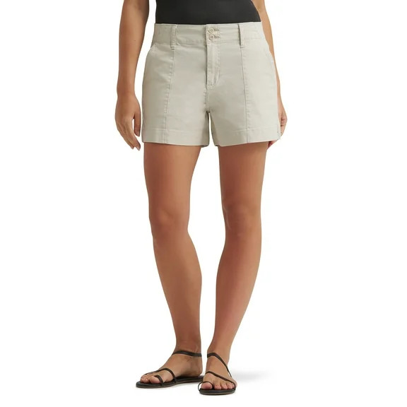 Time and Tru Women's High Rise Pleated Denim Shorts, 4.5" Inseam, Sizes 0-20 | Walmart (US)