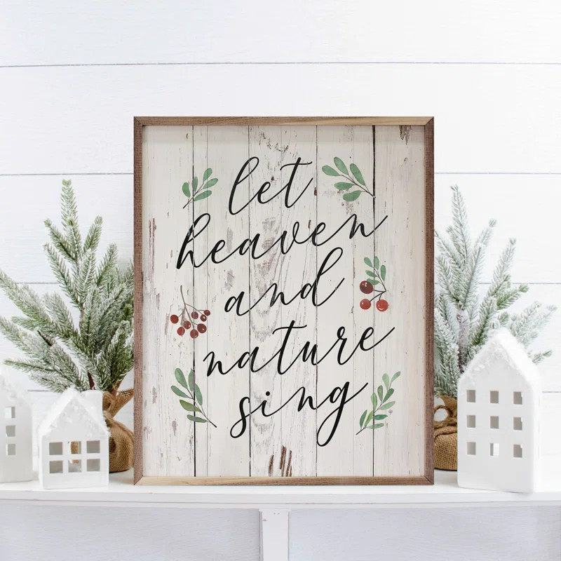 Let Heaven And Nature Sing Greenery Whitewash Framed On Wood Textual Art | Wayfair North America