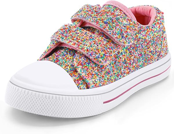 K KomForme Toddler Sneakers Girls Shoes with Dual Hook and Loops     Comfortable, Lightweight | Amazon (US)