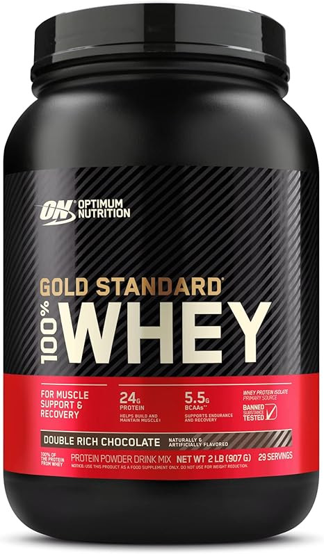 Optimum Nutrition Gold Standard 100% Whey Protein Powder, Double Rich Chocolate 2 Pound (Packagin... | Amazon (US)