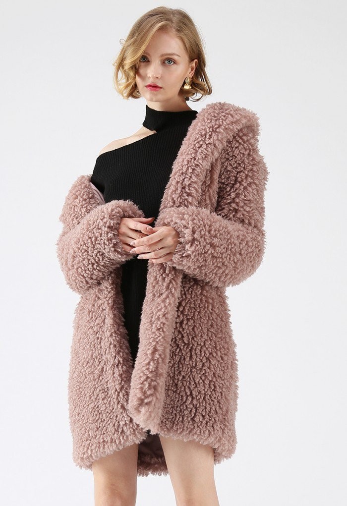 Feeling of Warmth Faux Fur Longline Coat in Mauve | Chicwish