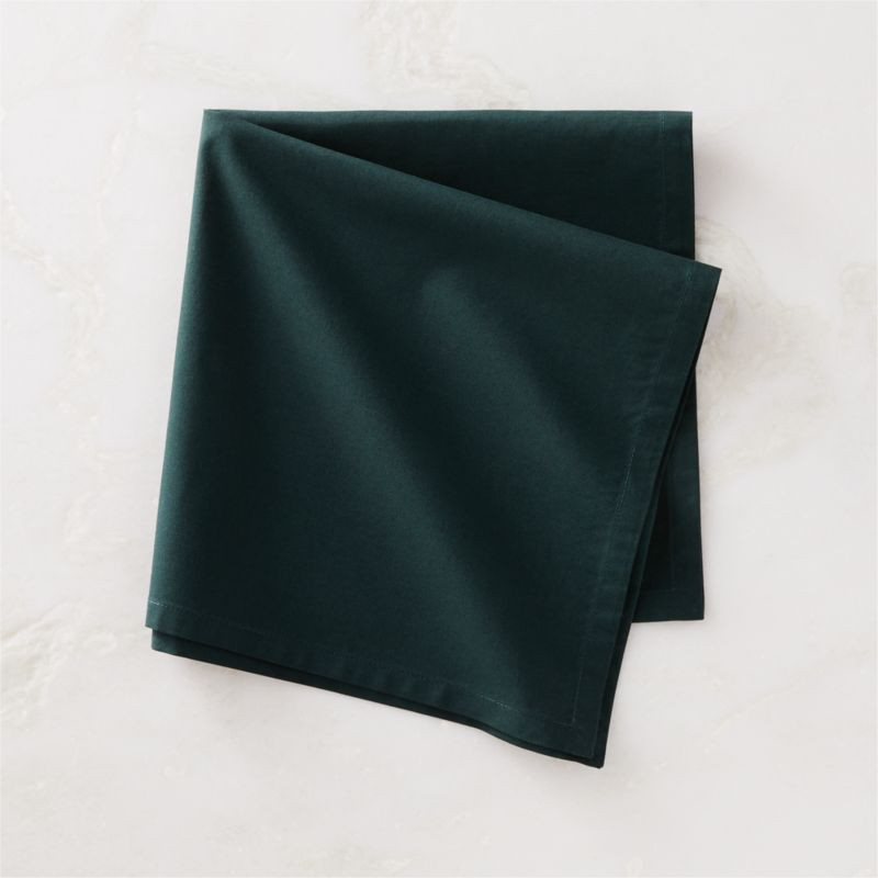 Poplin Modern Dark Green Cloth Dinner Napkin + Reviews | CB2 | CB2