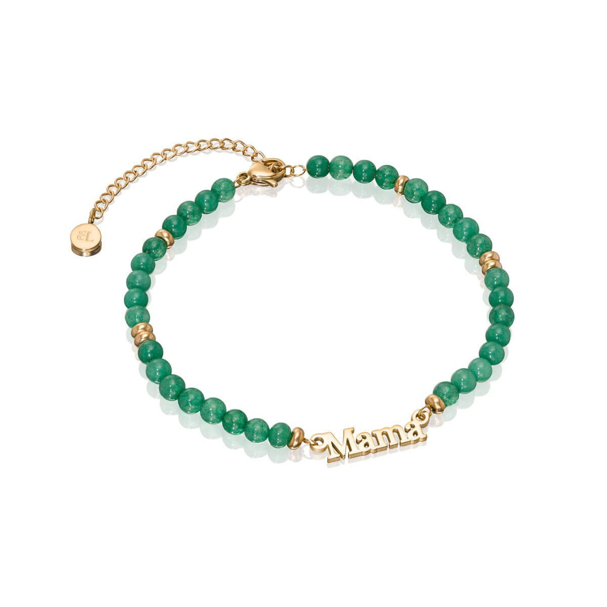 Birthstone Beaded Name Bracelet (Gold) | Abbott Lyon