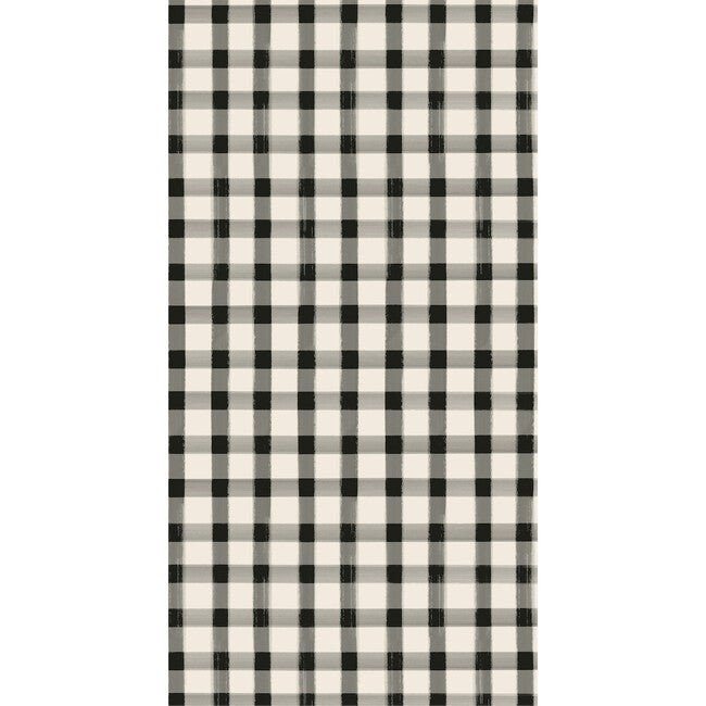 Black Painted Check Guest Napkin, Black And White | Maisonette