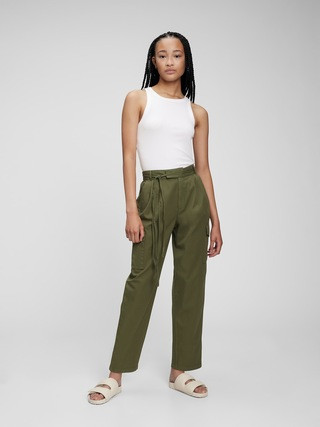 High Rise Pleated Cargo Pants with Washwell | Gap (US)