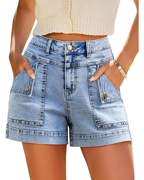Eddoyee Jean Shorts for Women Denim Y2k High Waist Stretchy Shorts Sexy Summer Booty Shorts with ... | Amazon (CA)
