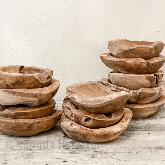 Rustic Wood Bowl/Farmhouse Kitchen DecorVintage Wood Serving | Etsy | Etsy (US)