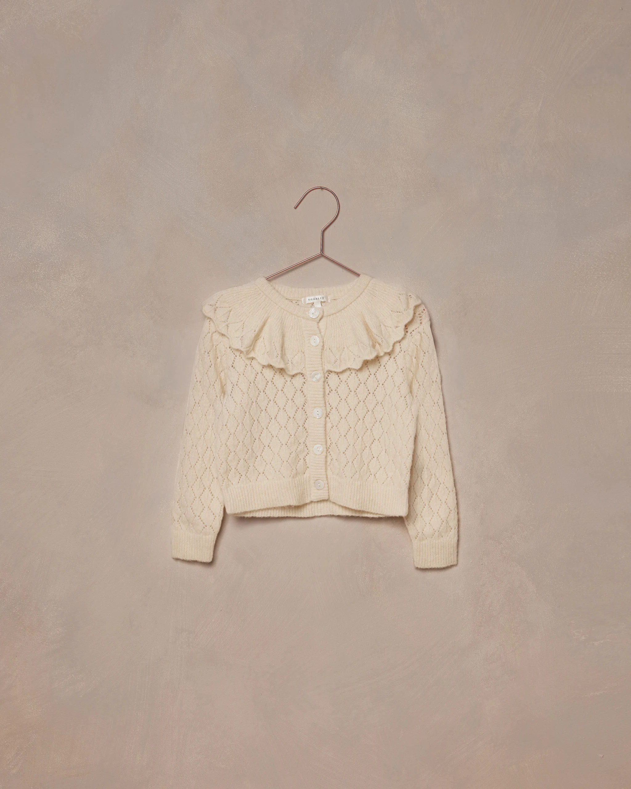 Ruffle Cardigan Sweater || Ecru | Rylee + Cru