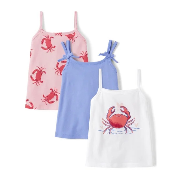 The Children's Place Toddler Girls Sleeveless Printed Tank Top, 3-Pack, Sizes 12M-5T | Walmart (US)