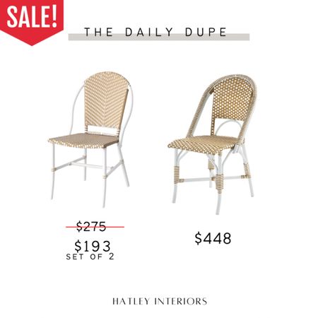 todays daily dupe! 

serena & lily outdoor riviera dining chair dupe, target finds, outdoor decor, patio furniture, outdoor patio sets, outdoor dining furniture

#LTKSeasonal #LTKhome #LTKsalealert