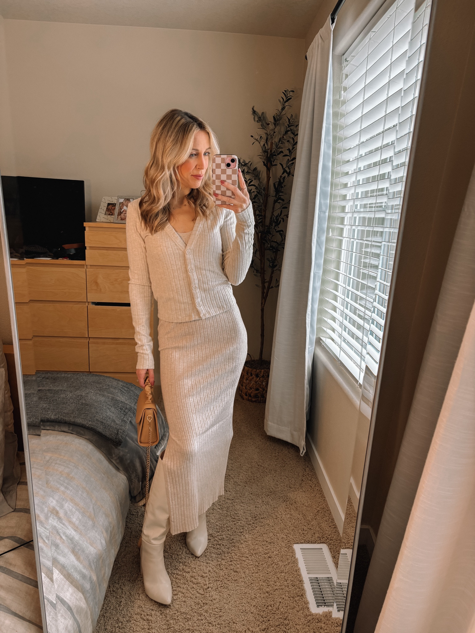 Monochromatic sweater dress and cardigan 

#LTKstyletip #LTKSeasonal #LTKfindsunder50