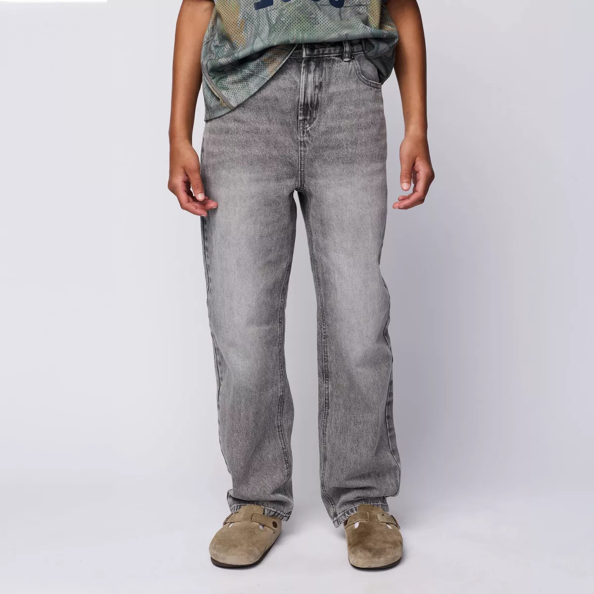 Pacsun Kids Boys' Straight Jeans - Light Gray Wash 14 | Target
