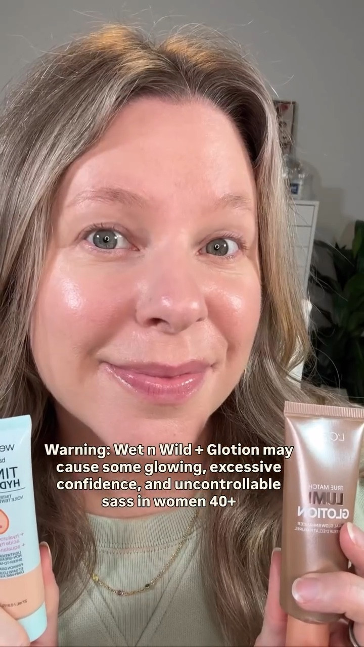 Warning: Wet n Wild + Glotion may cause some glowing, excessive confidence, and uncontrollable sass in women 40+ 😅🙌🔥

Using @wetnwildbeauty tinted hydrator shade Light Medium and @lorealparis glotion shade 903. Happy to send these your way, just let me know in the comments below. 

#glotion #tintedhydrator

#LTKgrwm #LTKBeauty #LTKOver40