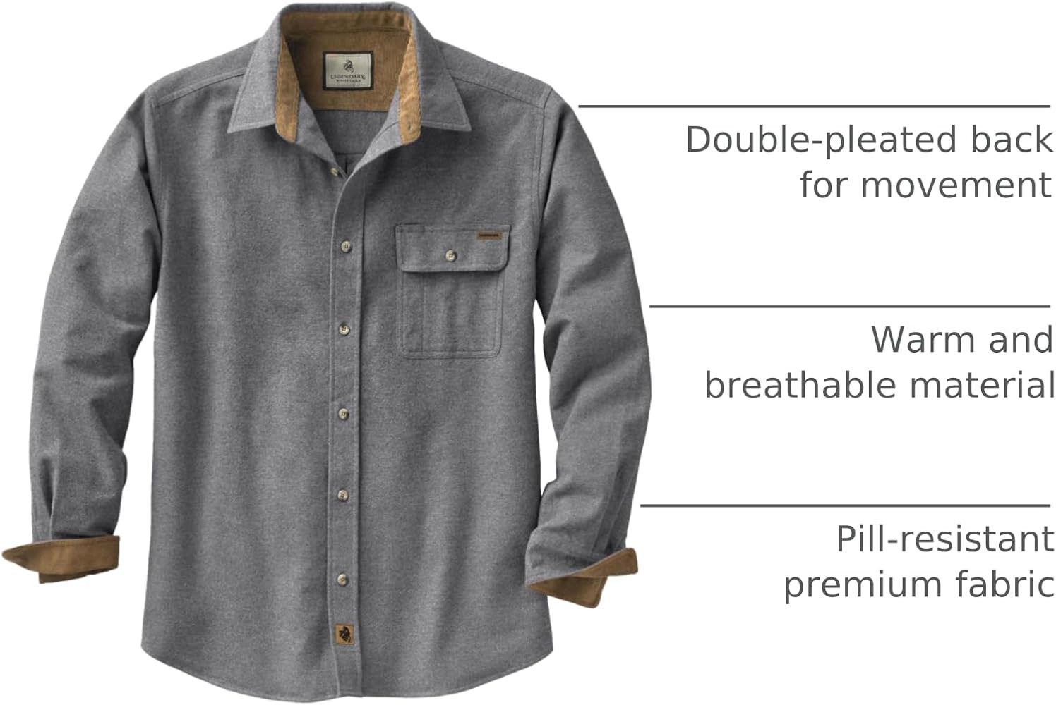 Legendary Whitetails Men's Flannel Shirt Long Sleeve Button Down 100% Cotton | Amazon (US)