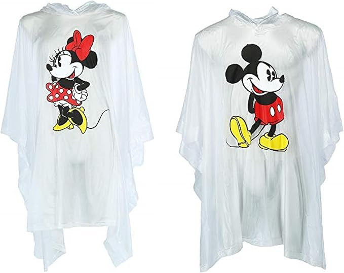 Disney Classic Mickey and Minnie Rain Poncho 2 pack set, Clear Adult | Amazon (US)