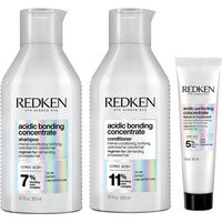 Redken Acidic Bonding Concentrate Shampoo 300ml, Conditioner 300ml and Leave-in Treatment 30ml Bond Repair Bundle (Worth £56.54) | Look Fantastic (CN)