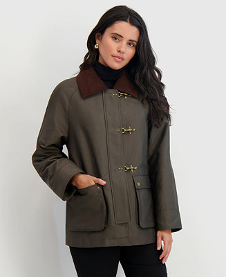 Tahari Women's Collared Canvas Barn Jacket - Macy's | Macy's