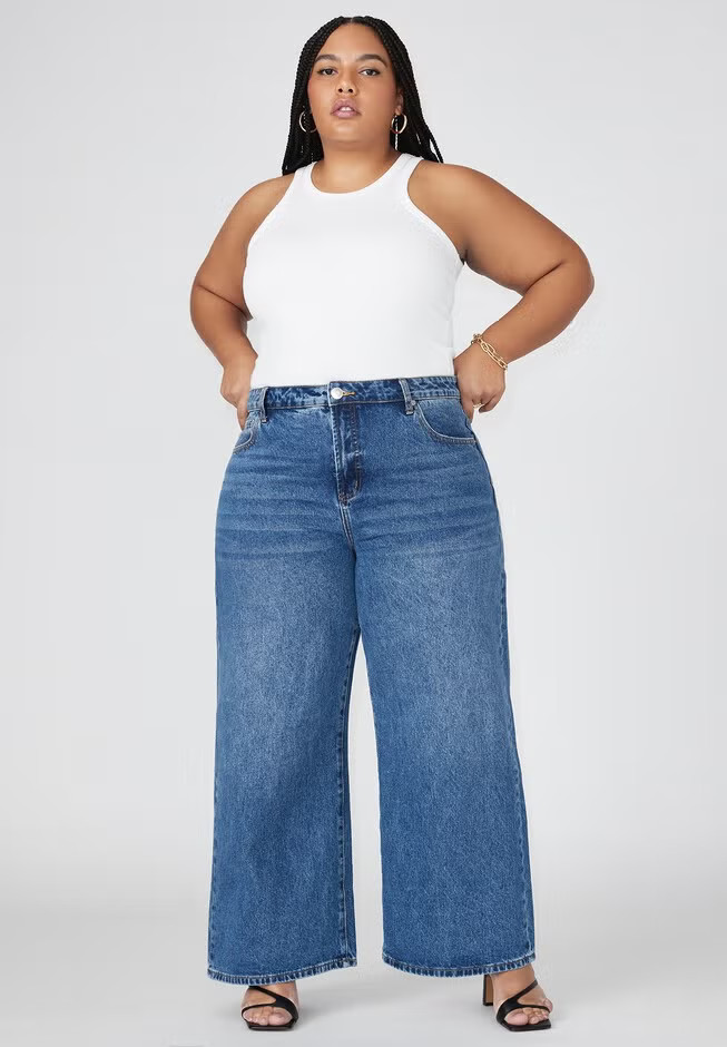 The Yvette Rigid Wide Jean | Eloquii