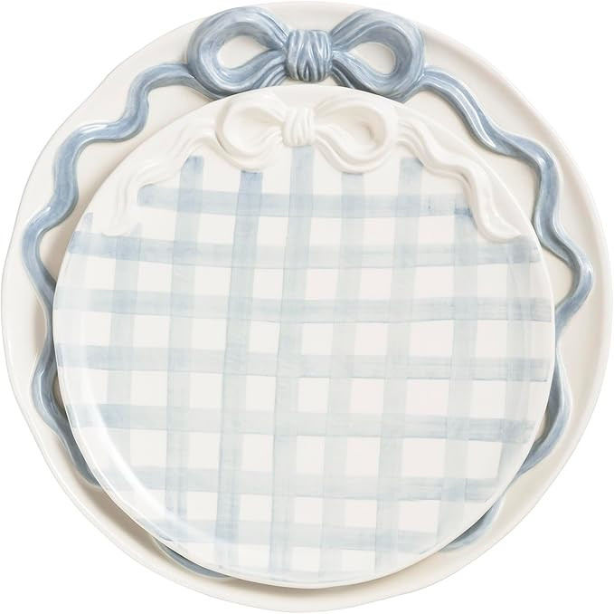 Mud Pie Ceramic Bow Nested Platter Set | Amazon (US)