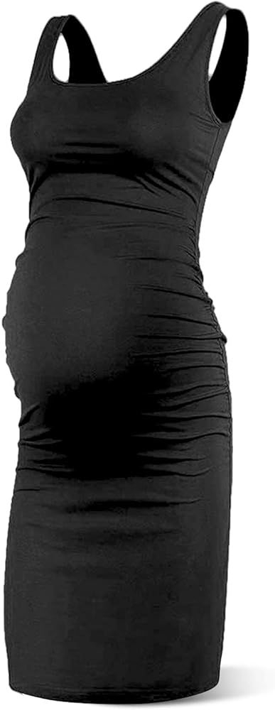 Rnxrbb S-2XL Women Summer Sleeveless Maternity Dress Pregnancy Tank Scoop Neck Mama Clothes Casua... | Amazon (US)