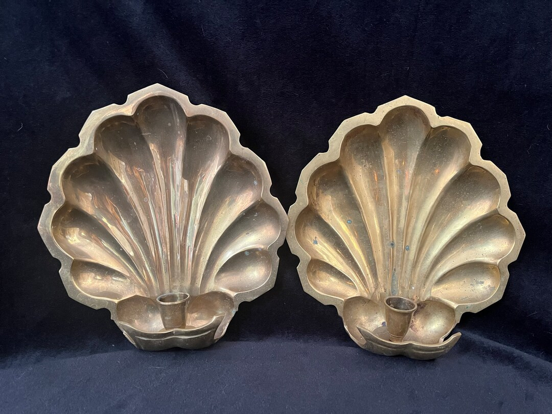Set of 2 Vintage Brass Wall Sconces - Etsy | Etsy (US)