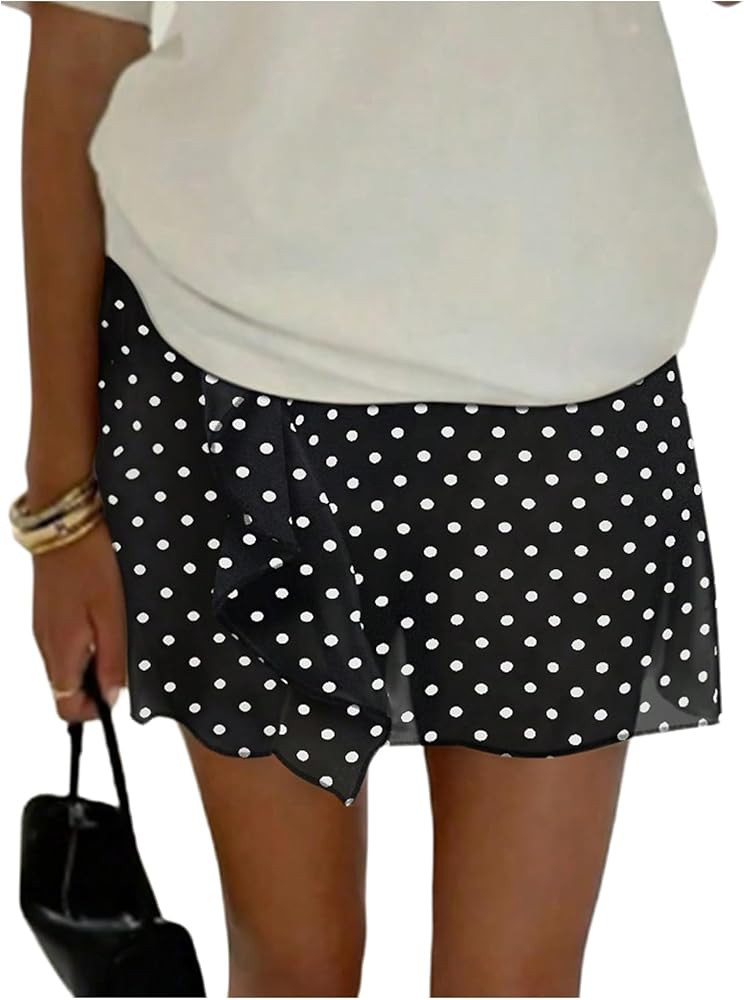 GORGLITTER Women's Leopard Cheetah Flowy Mini Skirt Y2k Animal Print Skirts with Shorts | Amazon (US)