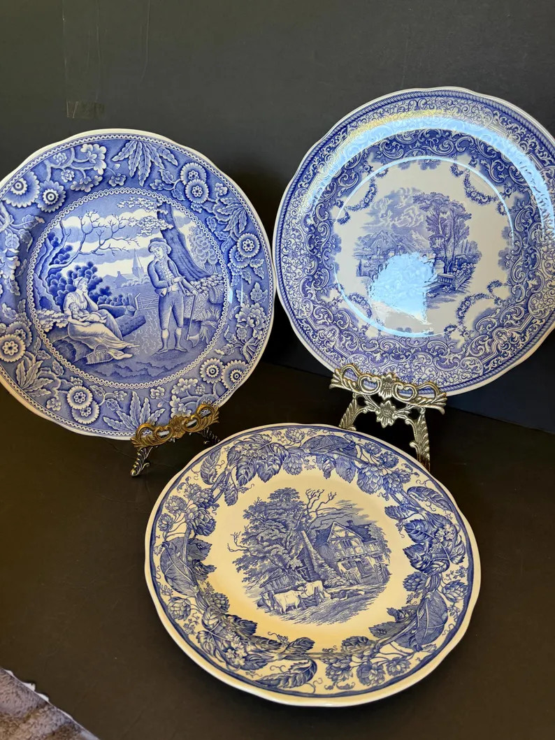 Vintage Blue and White English Transferware Dinner Plates | Spode Blue Room Collection - Etsy | Etsy (Global)