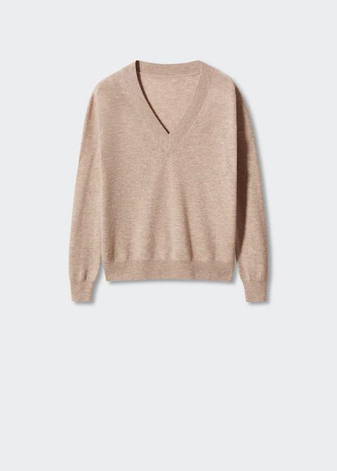 100% wool v-neck sweater | MANGO (UK)