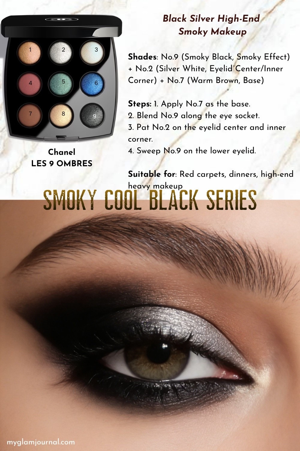 Chanel LES 9 OMBRES Tutorial | Black & Silver High-End Smoky Eye Makeup

#LTKBeauty