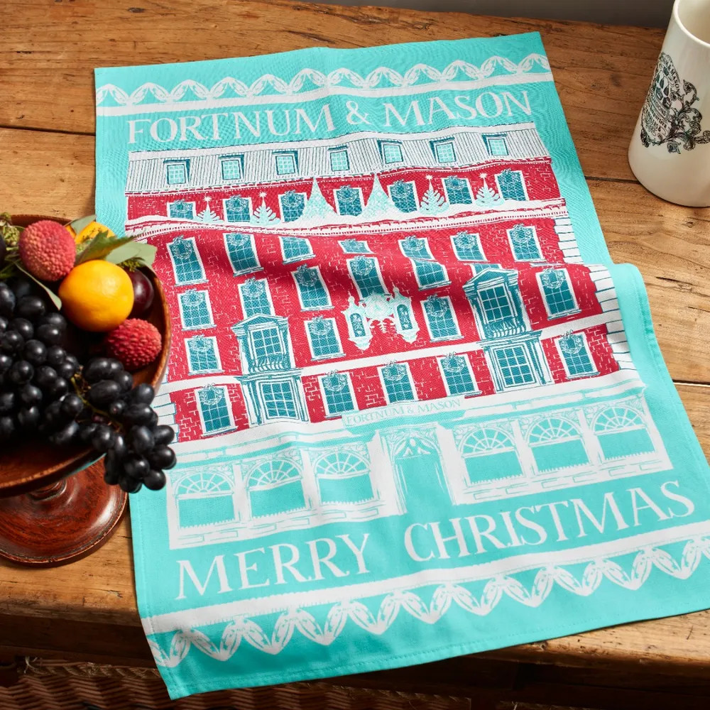 Piccadilly House Christmas Tea Towel | Fortnum & Mason