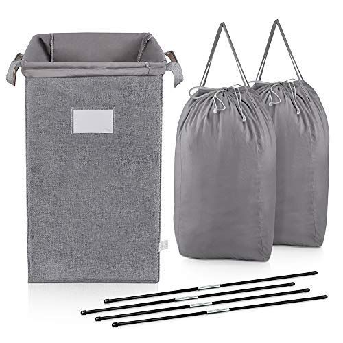 MCleanPin Large Laundry Hamper Collapsible with 2 Removeable Laundry Bags & Sorting Card, Dirty Clot | Amazon (US)