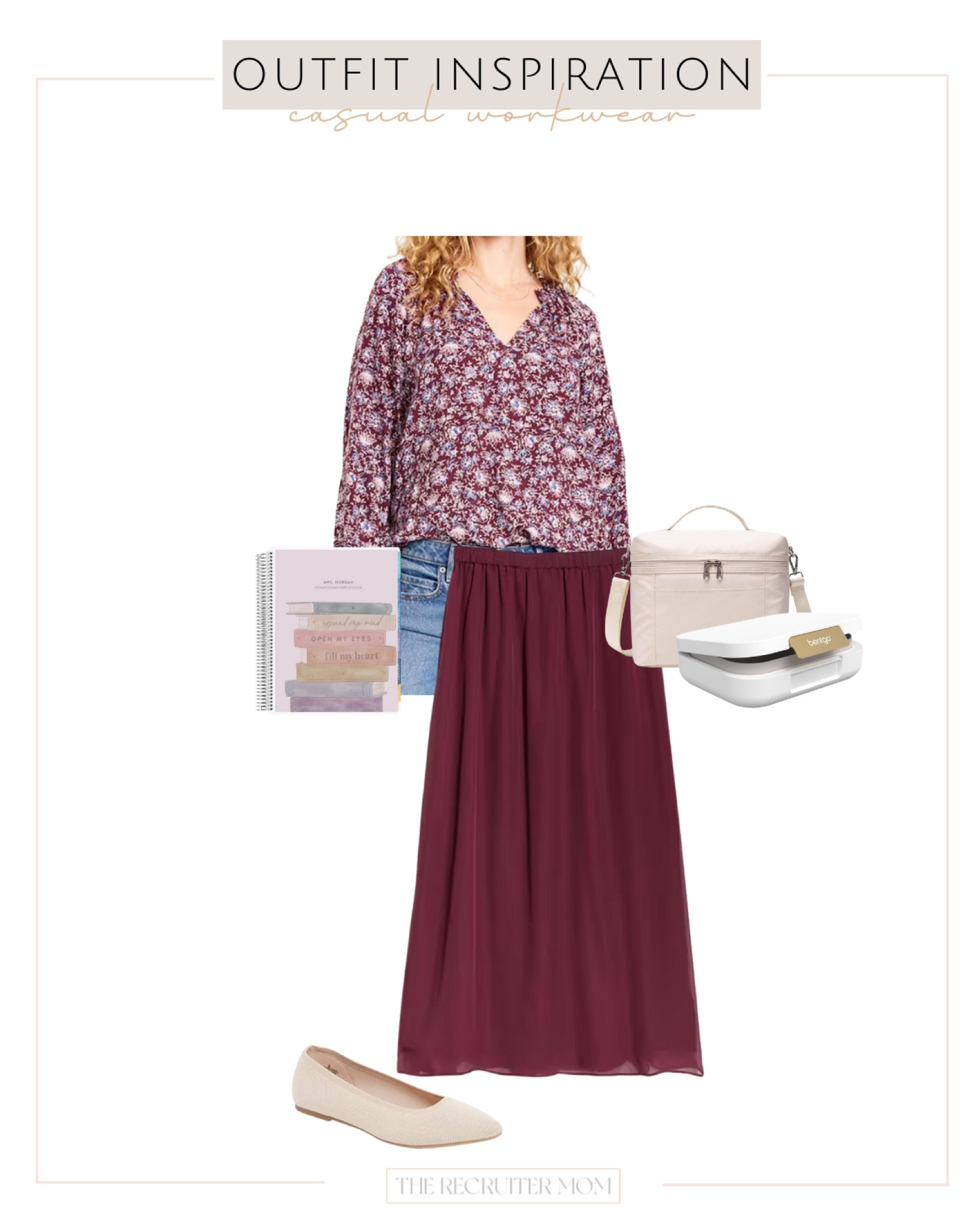 Teacher Casual Workwear Fall Outfit

Fall workwear, teacher outfit, floral blouse, flowy skirt, chiffon, flats, lunchbox, burgundy skirt, work blouse, midsize workwear, workwear fall, fall casual outfit, The RecruiterMom

#LTKWorkwear #LTKStyleTip #LTKMidsize