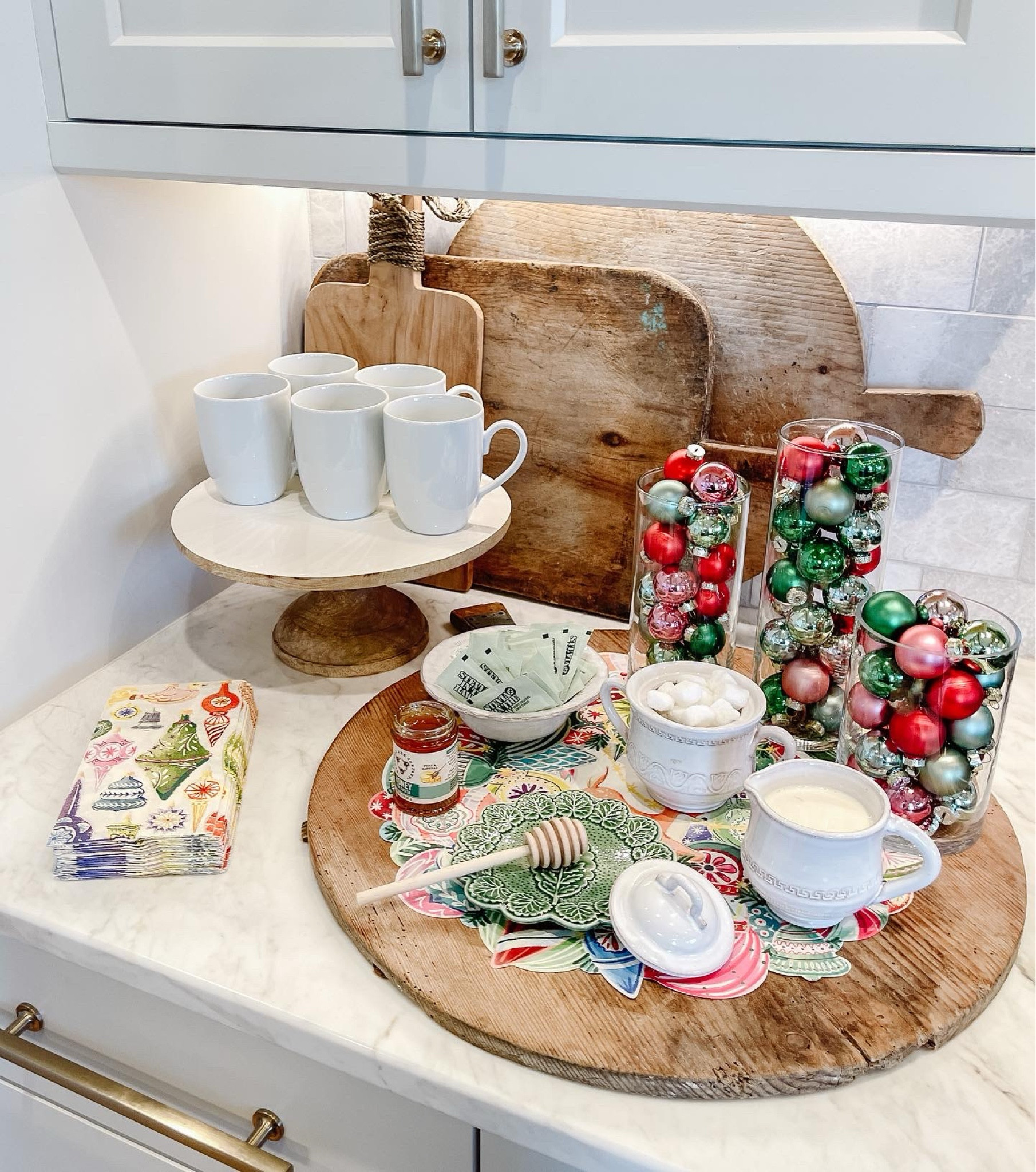 Christmas coffee bar. The cream and sugar containers are Vietri Belleza which is discontinued but you can still find online! 

#LTKSeasonal #LTKHoliday