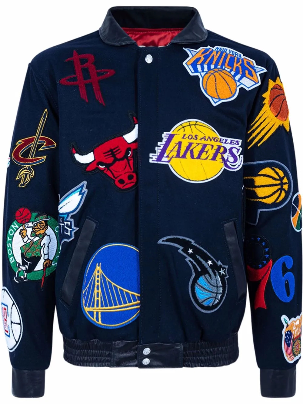 Jeff Hamilton x NBA Collage Wool Jacket | Blue | FARFETCH | Farfetch Global