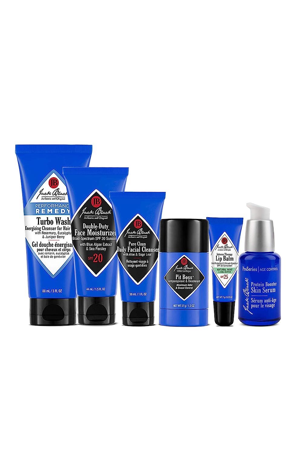 Jack Black - Major Minis - Double Duty Face Moisturizer, Pit Boss Antiperspirant & Deodorant, Int... | Amazon (US)