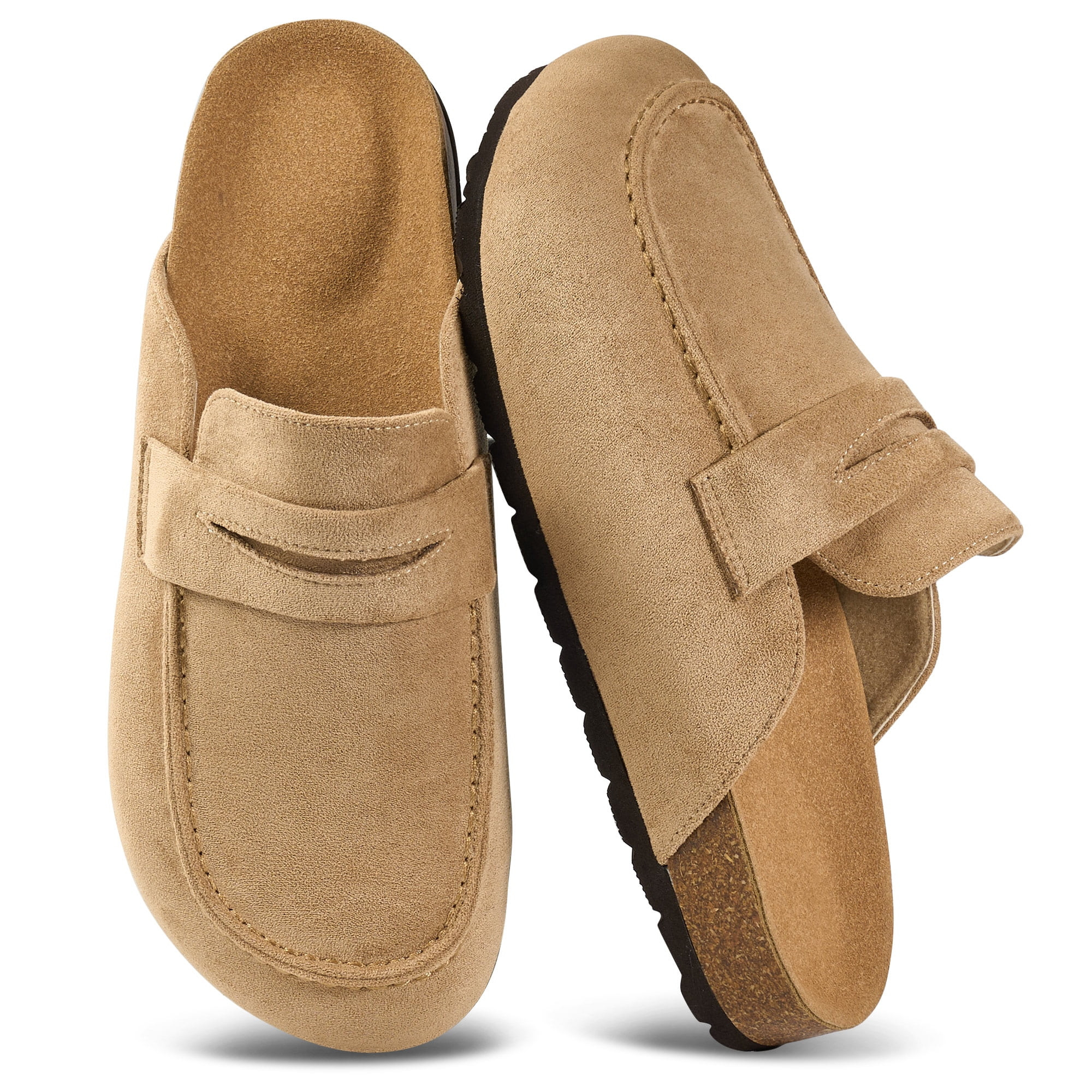 Decould sylf Women's Suede Mules & Clogs Soft Cork Footbed Potato Shoes Slip On Comfort Casual Shoes with Arch Support - Walmart.com | Walmart (US)