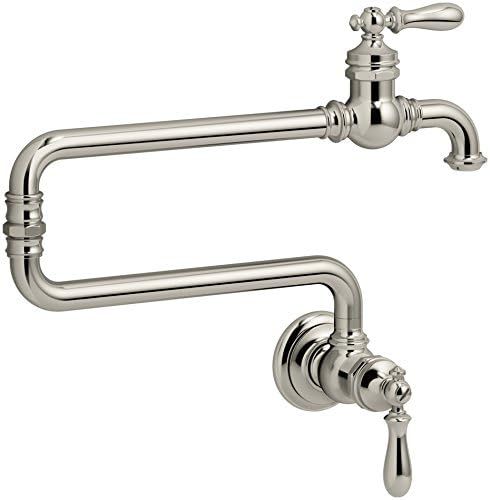 KOHLER K-99270-SN Artifacts Single-Hole Wall-Mount Pot Filler Kitchen Sink Faucet with 22-Inch Ex... | Amazon (US)