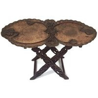 Antique Tray Table Carved Wood Lotus Art Nouveau Butler Bar Lily Pad Rare | Etsy (US)