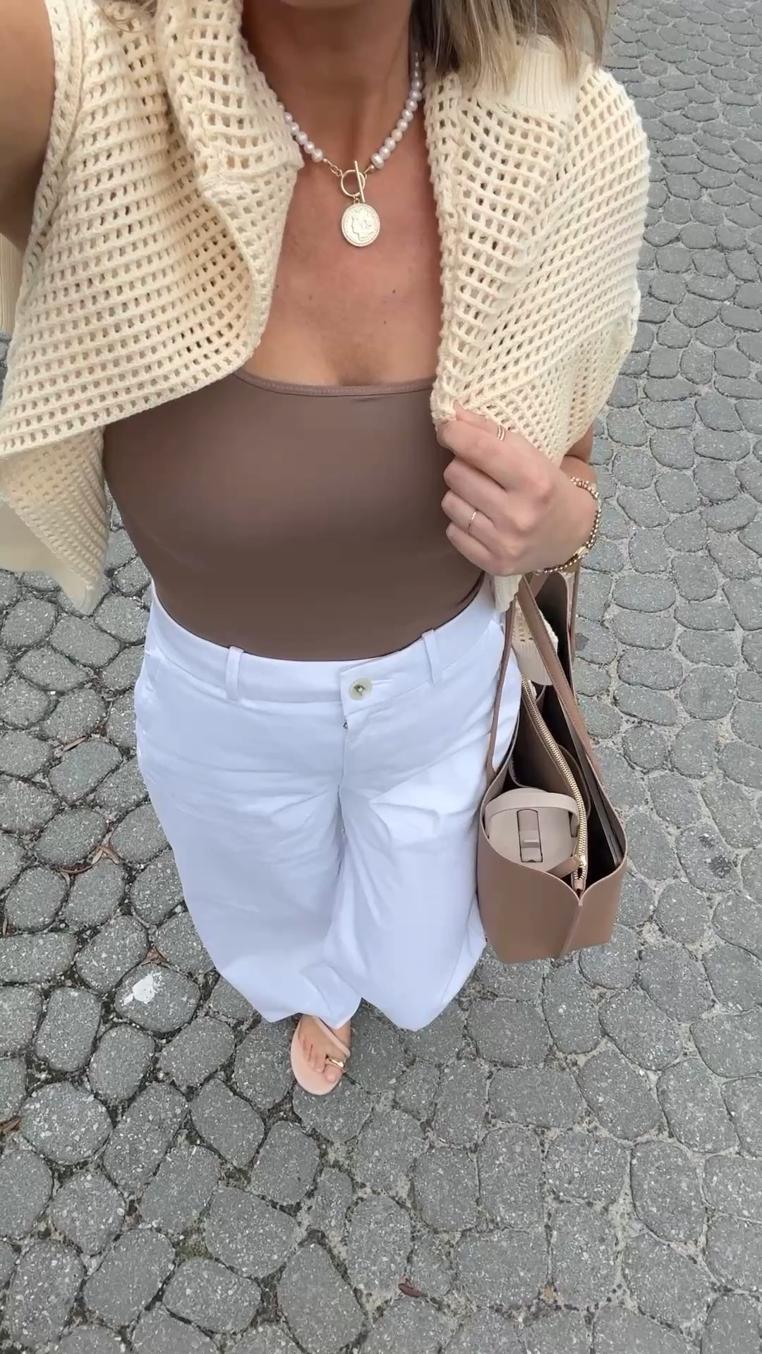 I sized up in these pants are a more relaxed fit. I am in medium tall. Small tops. Sandals true to size. Spring outfit.  Use my new customer discount code on the pants RACHELXSPANX.  

#LTKTall #LTKootd #LTKSaleAlert