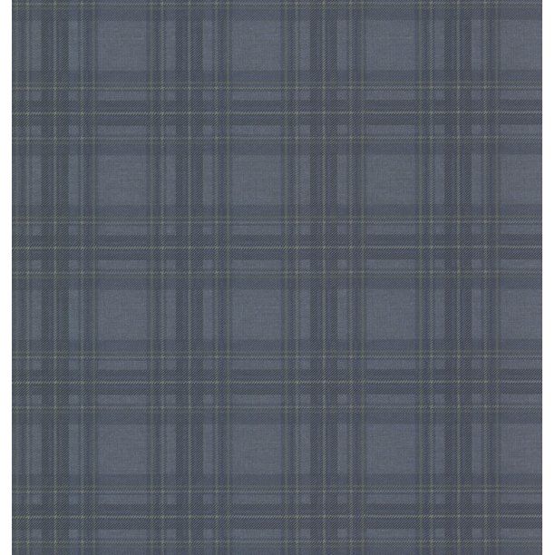 Chesapeake Fox Hollow Navy Plaid Wallpaper - Walmart.com | Walmart (US)