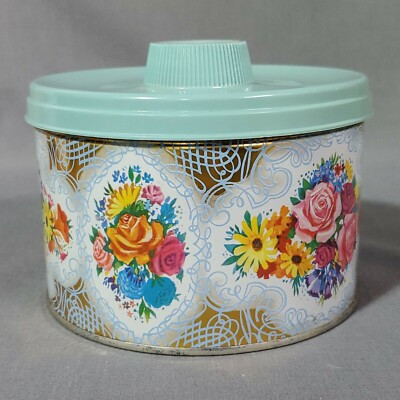 Vintage Mrs Lelands Butter Bits Floral Tin Canister 1958 Mid Century | eBay US
