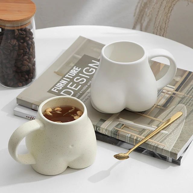 Cerâmica novidade caneca criativa ass forma café copo de leite personalidade arte design sentid... | Aliexpress BR (BR)