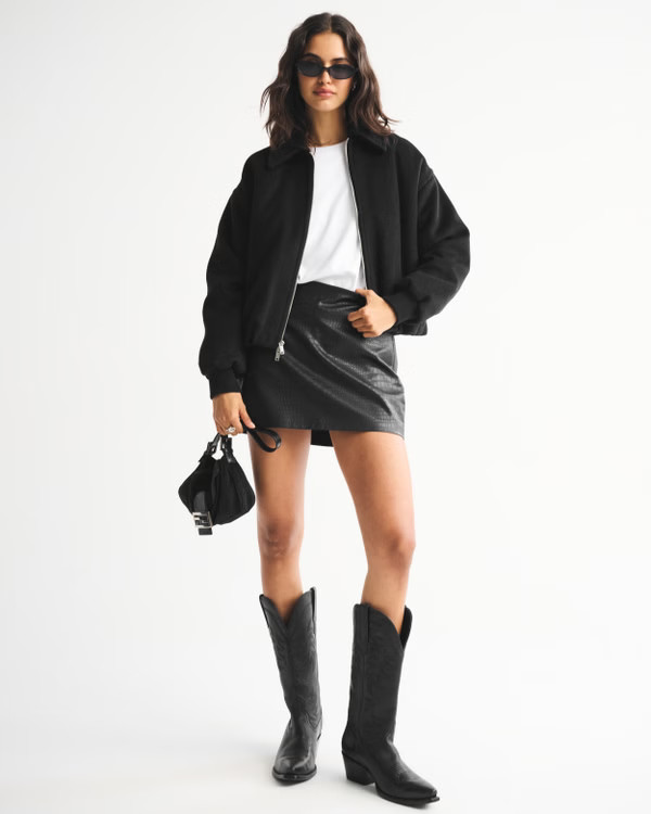 Women's The A&F Scarlett Vegan Leather Mini Skort | Women's New Arrivals | Abercrombie.com | Abercrombie & Fitch (UK)