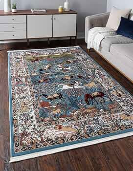 Unique Loom Narenj Collection Area Rug - Birmingham (10' x 13' Rectangle, Blue/ Burgundy) | Amazon (US)