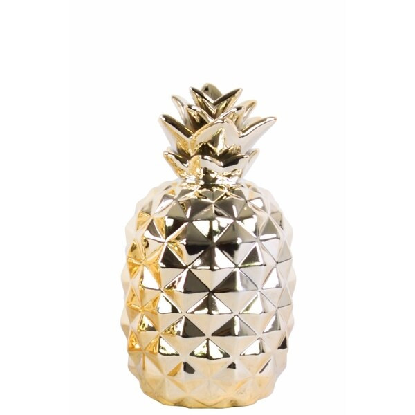 Splendid Ceramic Pineapple Figurine- Small- Gold | Bed Bath & Beyond