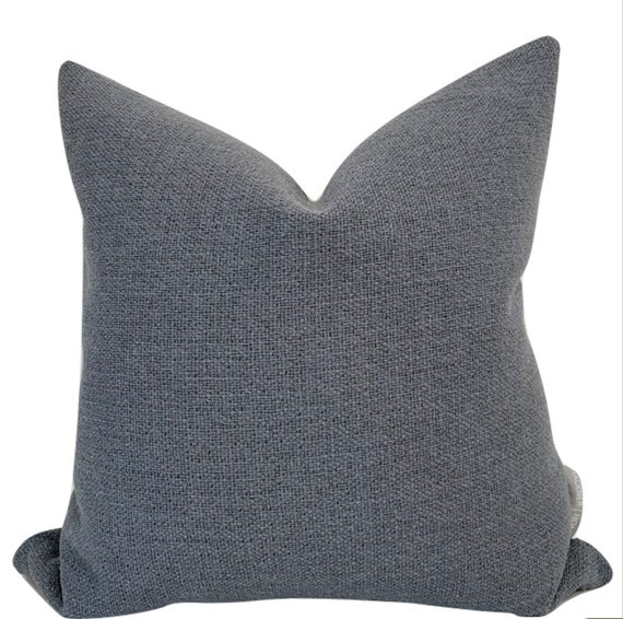 Slate Weave Pillow | Blue Pillow Cover, Decorative Pillow Cover, Slate Blue Pillow, Textured Pill... | Etsy (US)