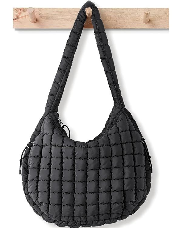 Puffer Tote Bag for Women Large Quilted Tote Bag Quilted Carryall Bag Soft Puffy Crossbody Bag Ho... | Amazon (US)