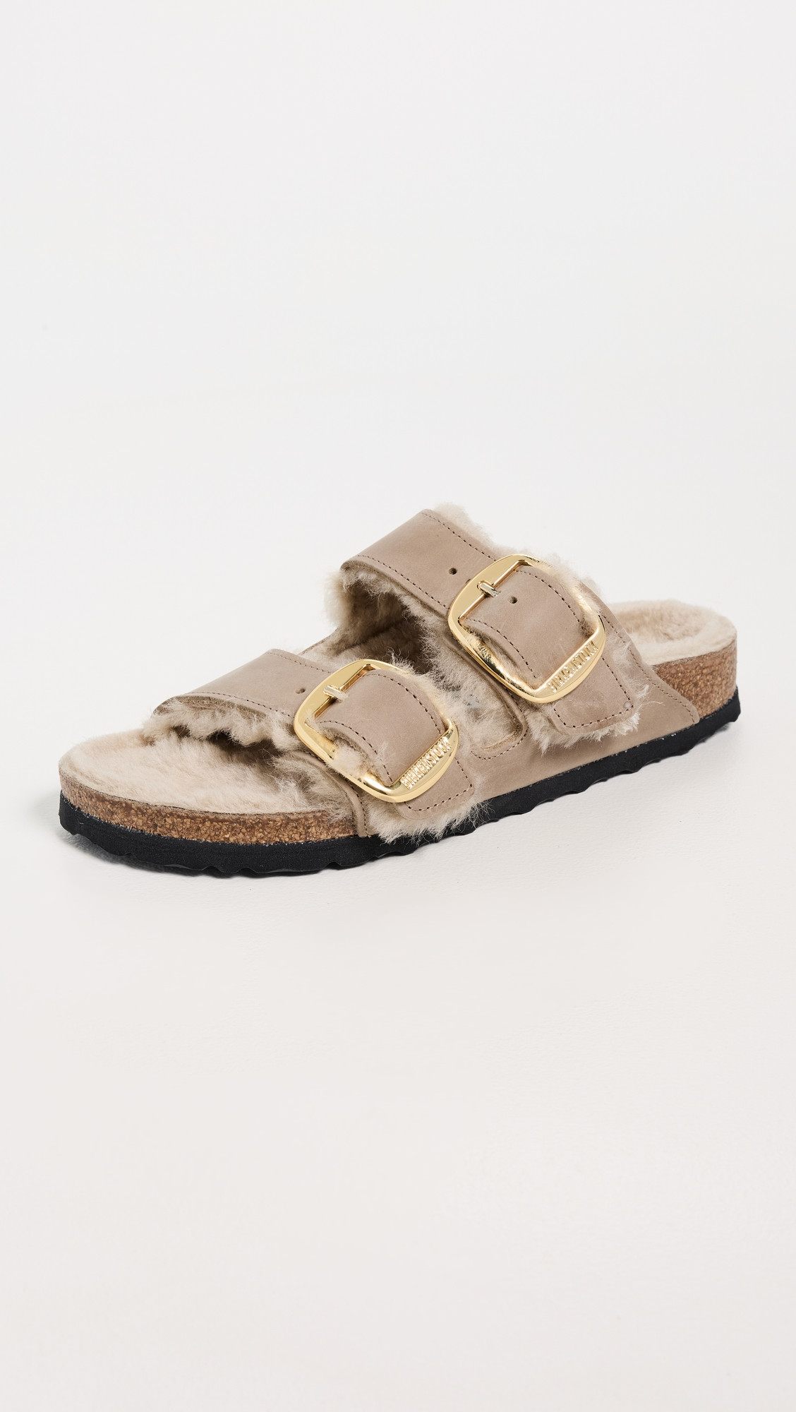 Birkenstock Arizona Big Buckle Shearling Sandals Tobacco Brown 38 | Shopbop