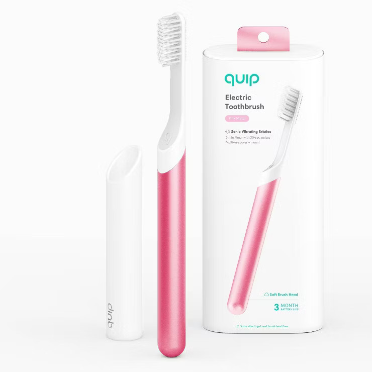 quip Metal 2-Minute Timer Electric Toothbrush Starter Kit with Travel Case | Target